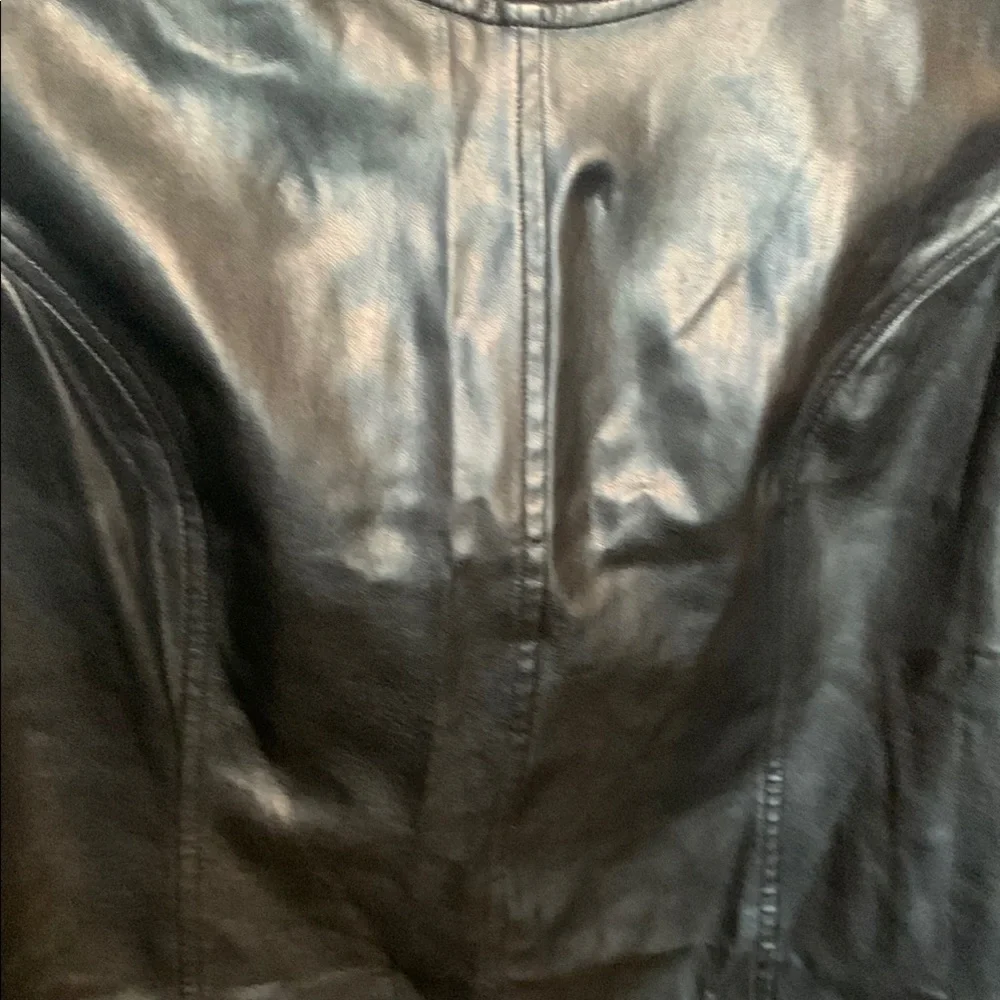 Vince Camuto Black Leather Top - Picture 2 of 8